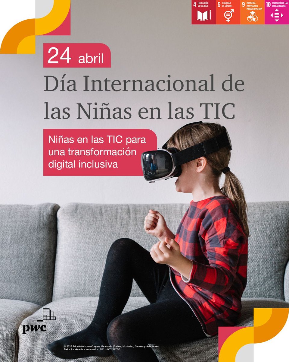 Hoy conmemoramos el Día Internacional de las Niñas en las TIC, promoviendo carreras en tecnología y la igualdad de género. PwC Venezuela apoya la inclusión digital.

#DiaInternacionaldelasNiñasenlasTIC #PwCSostenibilidad #PwCVenezuela