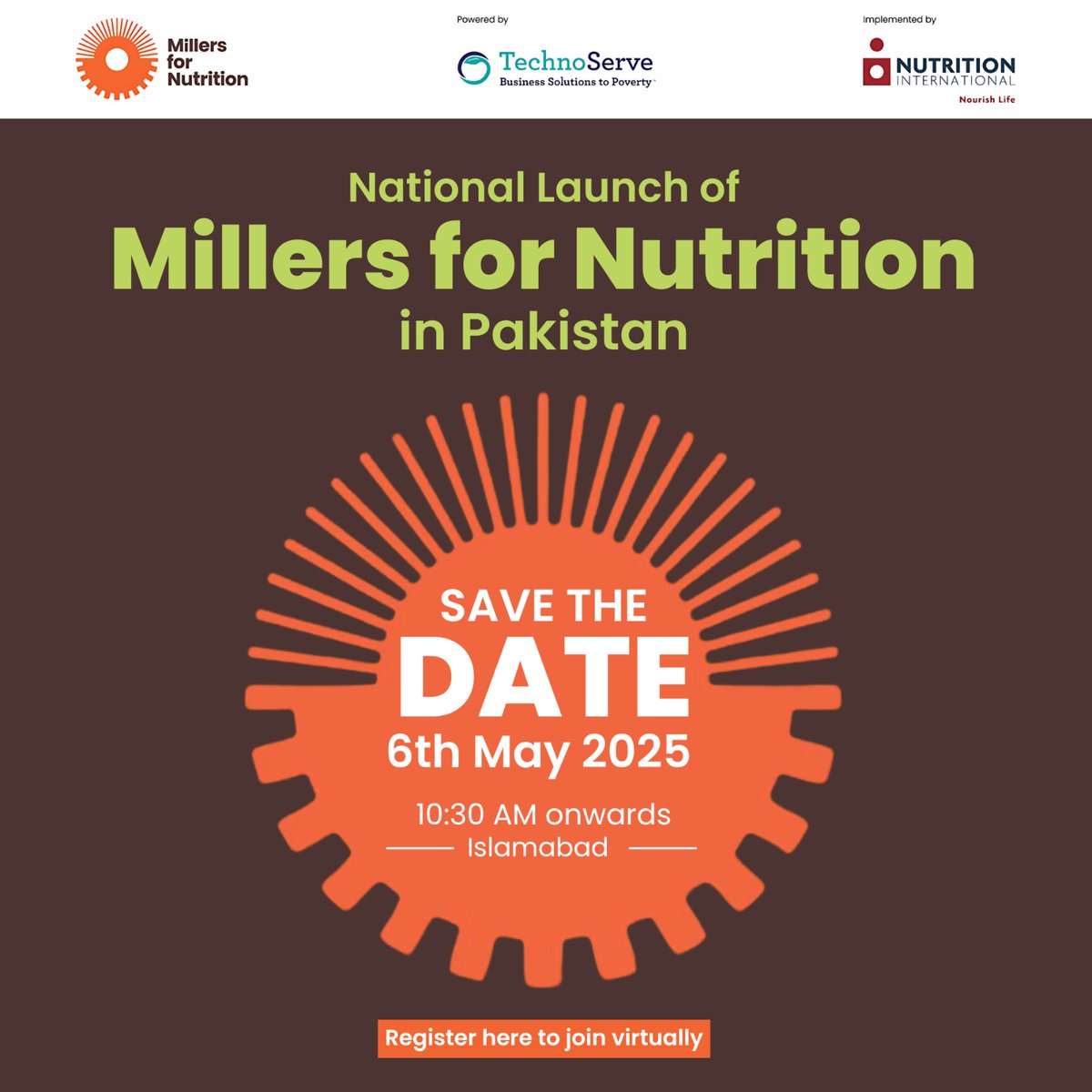 Nutrition International (@nutritionintl) on Twitter photo We are collaborating with <a href="/TechnoServe/">TechnoServe</a> to bring the global #MillersForNutrition coalition to #Pakistan. This strategic initiative aims to advance large-scale #foodfortification by empowering millers nationwide. The launch will take place on May 6 in Islamabad. Interested We are collaborating with <a href="/TechnoServe/">TechnoServe</a> to bring the global #MillersForNutrition coalition to #Pakistan. This strategic initiative aims to advance large-scale #foodfortification by empowering millers nationwide. The launch will take place on May 6 in Islamabad. Interested