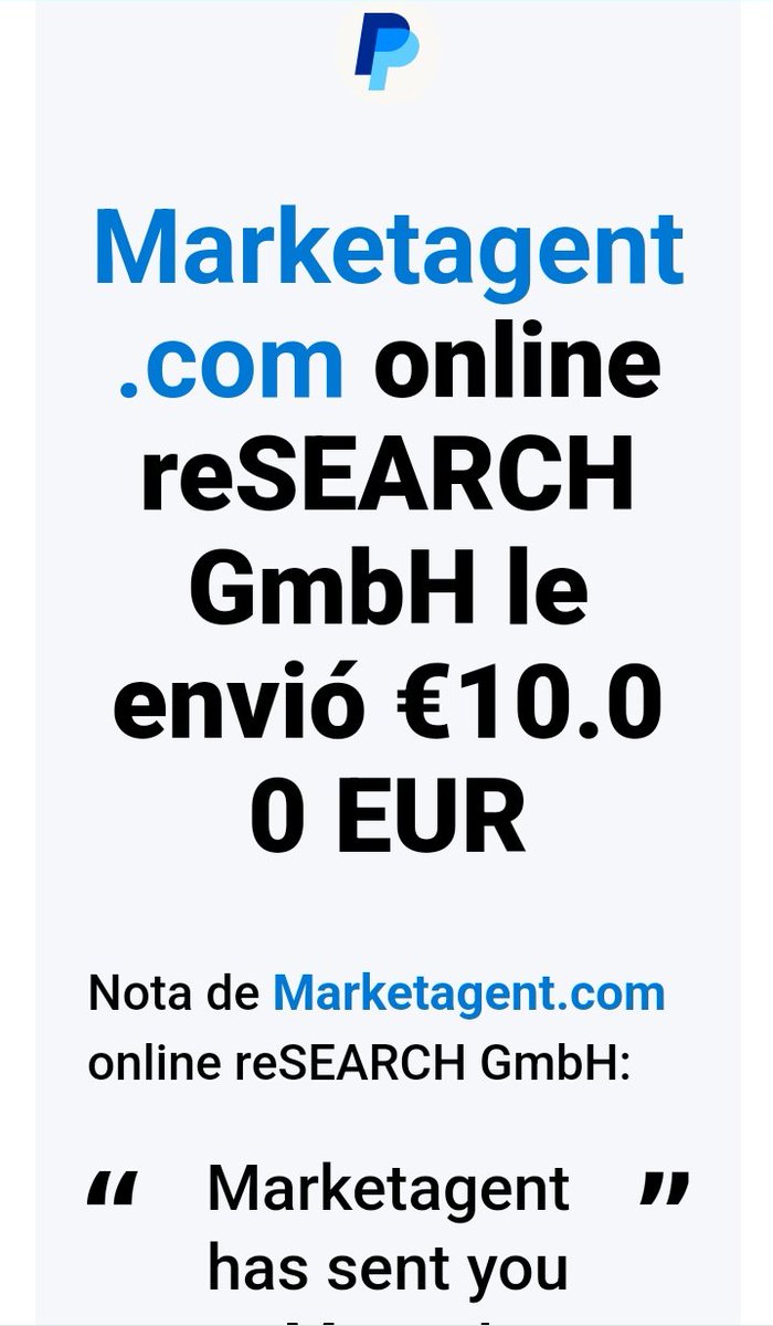 🤑 Nuevo pago de #MarketAgent

💶 $10 Euros vía paypal

✅️ Gana dinero contestando encuestas.
✅️ Encuestas todos los días