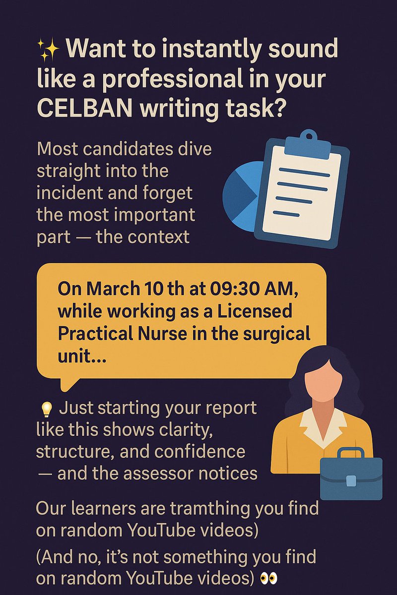 hub_canadi43853's tweet image. ✨ Want to instantly sound like a professional in your CELBAN writing task?
Our learners are trained to write like pros before they even step into the test center
Visit us:
canadianeducationhub.ca
#TestPrepJourney #SpokenEnglishClass #IELTSTipsDaily #ExamDayTips #canadadreams