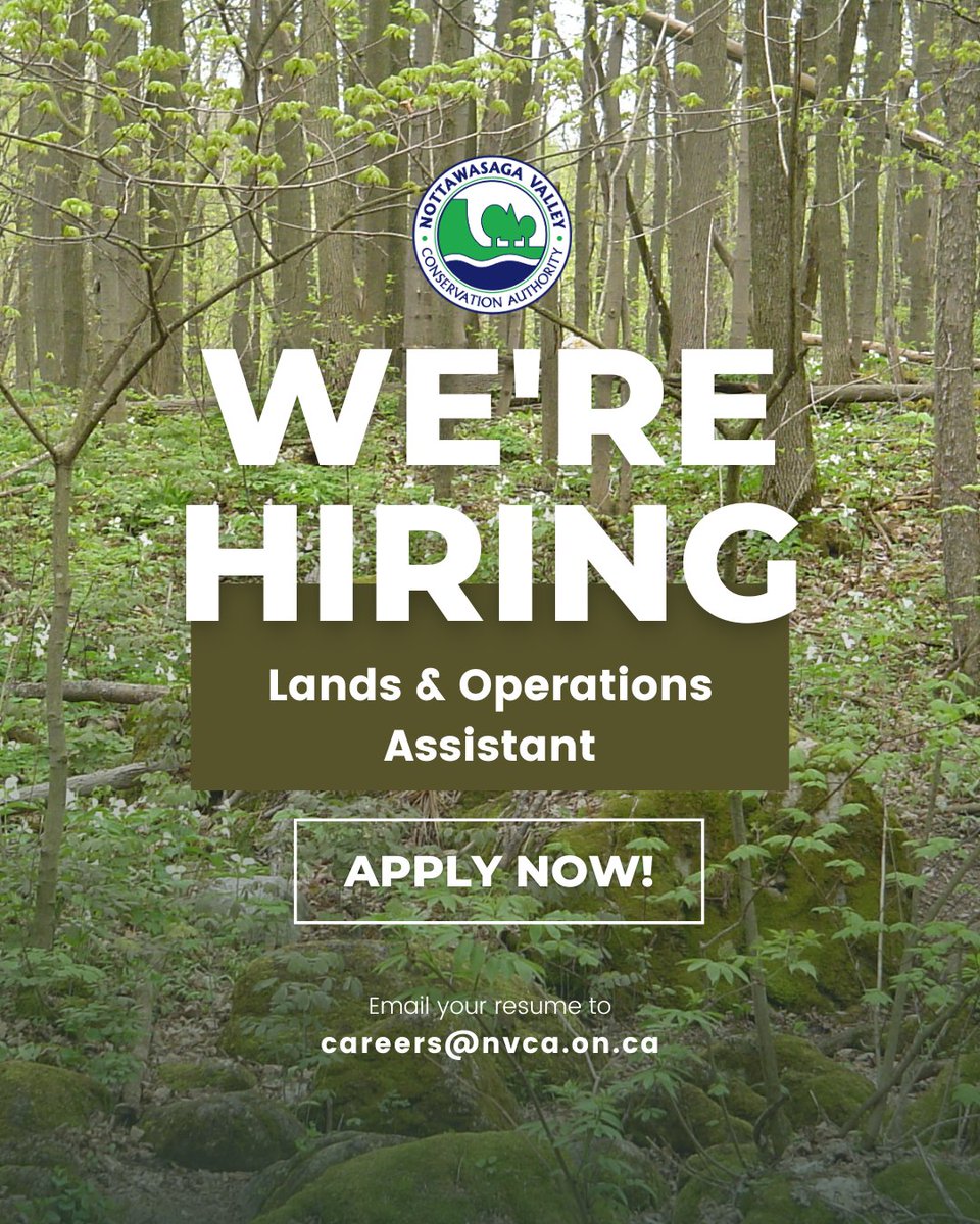 We’re hiring a Lands &amp; Operations Assistant! If you enjoy maintaining facilities, lands and conservation areas, apply today! 
nvca.on.ca/were-hiring-a-…