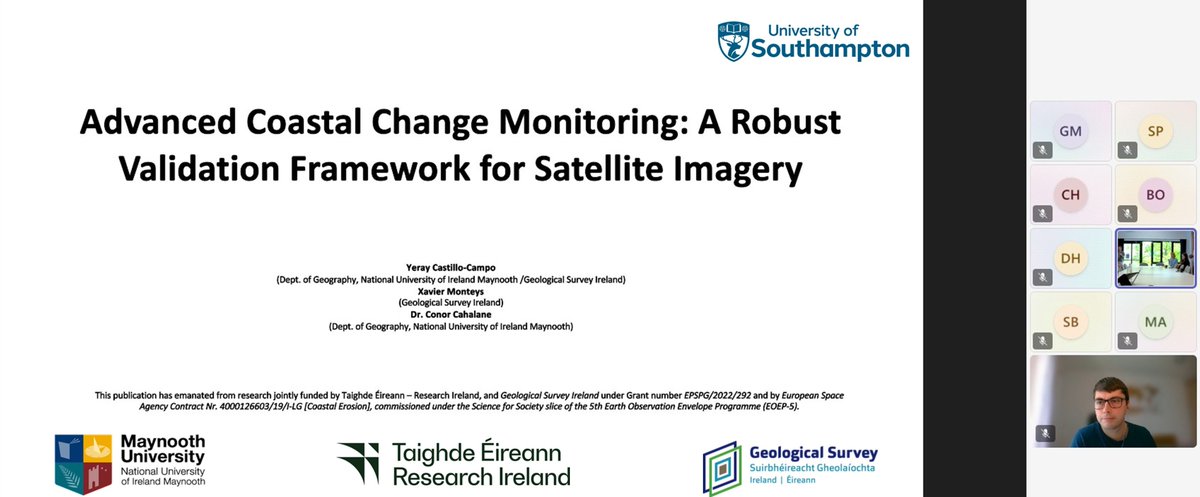 YerayCastillo_'s tweet photo. Honoured to present my research at @UoSGeogEnv
"Advanced Coastal Change Monitoring: A Robust Validation Framework for Satellite Imagery". The talk focused on assessing uncertainty in satellite-derived waterlines using GNSS reference data
@Researchirel @GeolSurvIE  @Maynoothgeog https://t.co/jYVJpBl7Wi