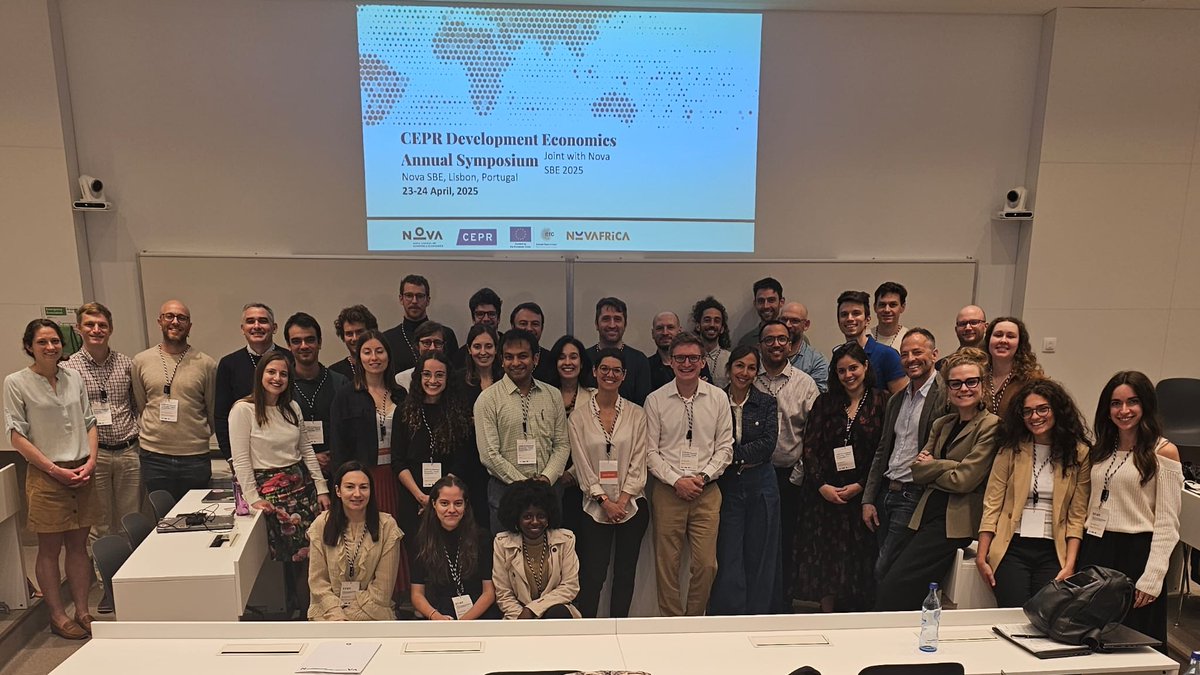 NOVAFRICA (@novafrica) on Twitter photo 👏Thank you for joining us at the <a href="/cepr_org/">CEPR</a> Development Economics Symposium 2025, joint with <a href="/NovaSBE/">NovaSBE</a> @NOVAFRICA <a href="/ERC_Research/">European Research Council (ERC)</a> !
We had an incredible two days filled with thoughtful discussions and amazing research on development economics.
See you at future NOVAFRICA events! 👏Thank you for joining us at the <a href="/cepr_org/">CEPR</a> Development Economics Symposium 2025, joint with <a href="/NovaSBE/">NovaSBE</a> @NOVAFRICA <a href="/ERC_Research/">European Research Council (ERC)</a> !
We had an incredible two days filled with thoughtful discussions and amazing research on development economics.
See you at future NOVAFRICA events!