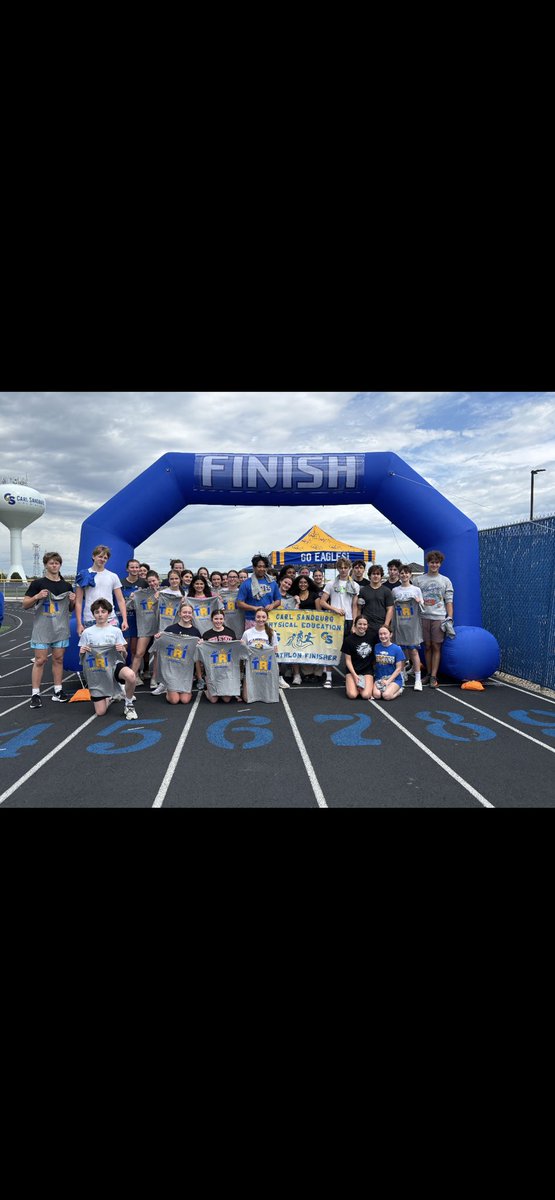 Carl Sandburg HS PE/Health/Driver Ed (@sandburgpe) on Twitter photo The 2nd Annual CSHS PE Triathlon is in the books! Nearly 500 students completed the event as either an individual or as a member of a relay team. 
A huge thanks to those who donated to our event, we could not have done this without your support!! The 2nd Annual CSHS PE Triathlon is in the books! Nearly 500 students completed the event as either an individual or as a member of a relay team. 
A huge thanks to those who donated to our event, we could not have done this without your support!!
