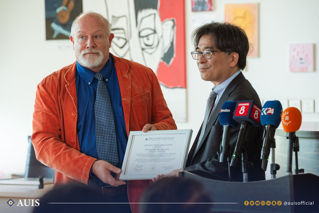 AUIS was honored to welcome His Excellency Mr. Akira Endo, Ambassador of Japan to Iraq, for a special Book Donation Ceremony held today at the Moulakis Library. This meaningful event celebrated the generous contribution of books from the Embassy of Japan, strengthening academic