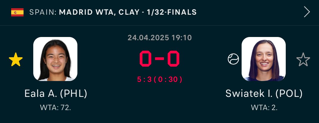 amanstarted's tweet image. Live Bet 🔴

WTA Madrid 🇪🇸 
(2U) Eala A. to Win @ 2.95 odds