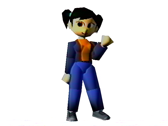 ShowsTexan's tweet photo. Riku, a fellow lesbian artist in South Kotaizan, is now N64-ified. https://t.co/TlKv8sJke3
