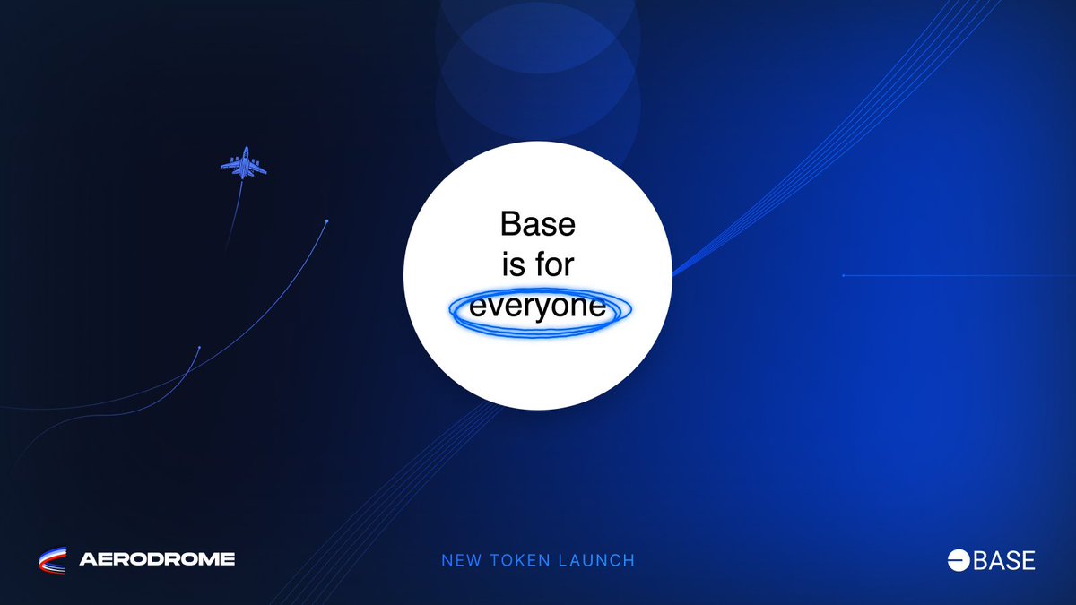 New Launch Alert: Base is for everyone✈️

The Base is for everyone token by <a href="/base/">Base</a> is now available to trade and LP on Aerodrome, paired with $WETH

Emissions are flowing
