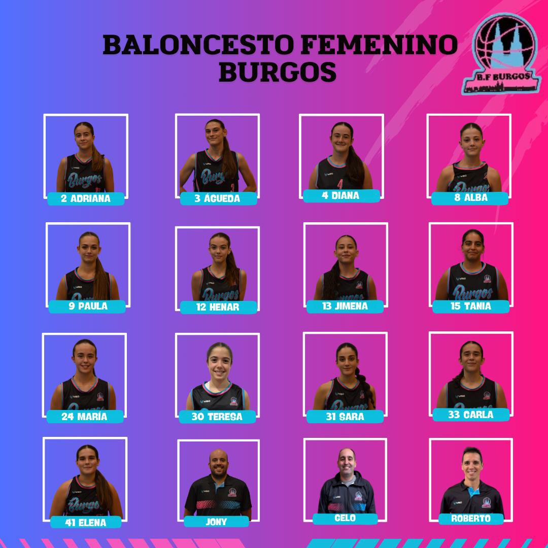 FemeninoBurgos's tweet photo. 🚨 Os presentamos a las jugadoras y entrenadores que competirán este fin de semana por el título de @FBCyL y las dos plazas al campeonato de España! 

Mucha suerte a tod@s!! 

#somosbfb#F4 https://t.co/C9HBKy3g1P