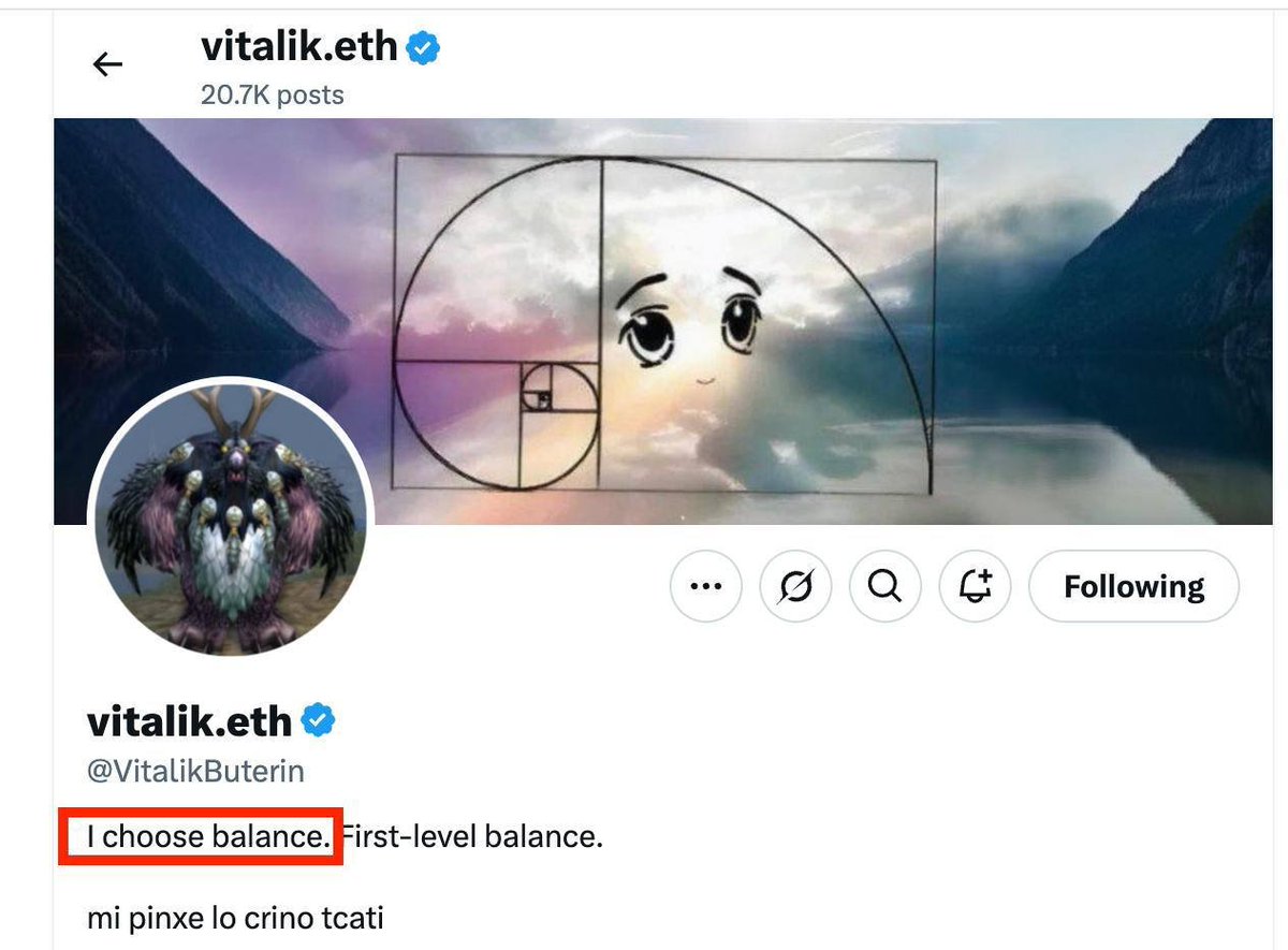 <a href="/VitalikButerin/">vitalik.eth</a> <a href="/sapphycrypto/">sapphy</a> <a href="/elidourado/">Eli Dourado</a> <a href="/ezraklein/">Ezra Klein</a> <a href="/DKThomp/">Derek Thompson</a> #BOOMKIN = BALANCE 

VITALIK ADDED BALANCE IN HIS BIO 

VITALIK PFP IS #BOOMKIN - A FORM OF #MOONKIN 

0x267c961446c1d47929Da4C8B7f090322382dC63B