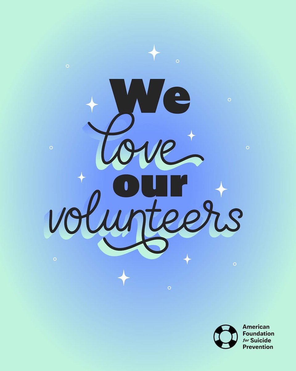 We 💙 our volunteers!

Tag an AFSP volunteer to share some love and appreciation. 

#NVW