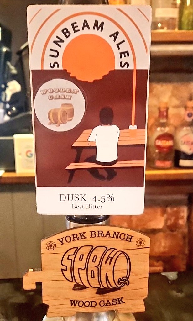 Absolute favourite at the moment <a href="/SunbeamAles/">Sunbeam Ales</a> wood cask <a href="/YorkSPBW/">YorkSPBW</a> <a href="/YorkCAMRA/">York CAMRA</a>
