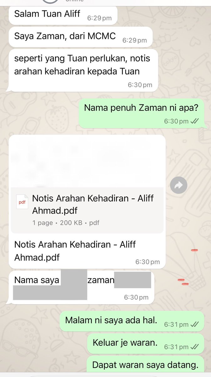 Alturkistiano's tweet photo. JANGAN SALAH GUNA KUASA DAN PENJAWAT AWAM..

Aku dipanggil malam ni. Diorang nak OT. Aku ada hal. Aku tak boleh datang. Aku suruh pagi esok diorang pergi jumpa majistret tunjuk hantaran aku, minta waran tangkap. Buatlah dokumen sikit malam ini. Esok ngadaplah majistret.

Aku rasa kelakar apabila MCMC beriya nak siasat hantaran yang aku pasti tiada apa-apa kesalahan undang-undang mahupun jenayah di dalamnya. Walhal di luar sana berapa banyak hantaran, video atau gambar yang jelek, jijik, lucah, porno dan dahsyat yang terang-terangkan melanggar undang-undang dan akta komunikasi dan multimedia yang patut disiasat. Tetapi, sehingga hari ini mereka masih berbahagia hidup seperti biasa.

Aku sendiri pernah buat laporan kepada SKMM @ MCMC dulu ketika kebocoran data Jabatan Pendaftaran Negara (JPN) di sebuah laman web. Ketika itu, aku dan Nik Izwan Kamel terpaksa mengajar pegawai-pegawai di MCMC. Apa jadi selepas itu? Senyap sepi. Web itu masih wujud sehingga hari ini. Masih jual data JPN. Orang dah ajar pun taknak buat kerja. 

Aku ini, baru kata akan SCRUT Nurul Izzah jika 20 ribu perkongsian tercapai. Pun apabila ada laporan dibuat, beriya SKMM nak siasat. Aku percaya, pegawai SKMM atau MCMC pun tahu hantaran tersebut langsung tiada apa-apa kesalahan di atas mana-mana akta atau undang-undang. Mungkin terpaksa buat “kerja” atas arahan atasan.

Aku harap mereka akan dakwa aku di mahkamah untuk hantaran tersebut. Ya, ketika panggilan dibuat, mereka dah kasitau nak siasat sebab hantaran tersebut. Korang mesti teringin nak dengar hujah-hujah mereka di mahkamah kan?

Kalau tak dakwa, maksudnya apa?

Aku dah kasitau diorang, esok aku akan ke sana jam 10 pagi. Siapa ada kelapangan, kita jumpa di sana. Aku takut? Tidak. Aku sangat teruja. Mungkin inilah alasan kuat aku untuk buat SCRUT Nurul Izzah walaupun perkongsian masih tidak cukup 20 ribu. Aku letak 20 ribu sebab asalnya aku taknak buat. Kalau capai baru buat. 

Apa pun, kalau ada yang menjual. Aku rela membeli. Marilah..

Bring it on!

;)