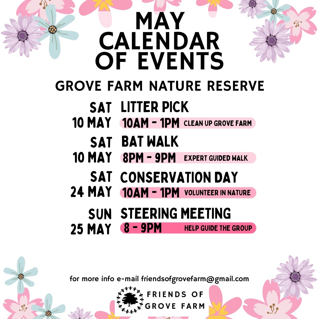 GroveFarmEaling's tweet image. Join us this May for an adventure with Friends of Grove Farm! Whether it's an activity day 🛠️ or a litter pick, we’d love to see you at Grove Farm nature reserve! Link in Bio for our contact details.
#volunteers #createsomething #friendsofgrovefarm