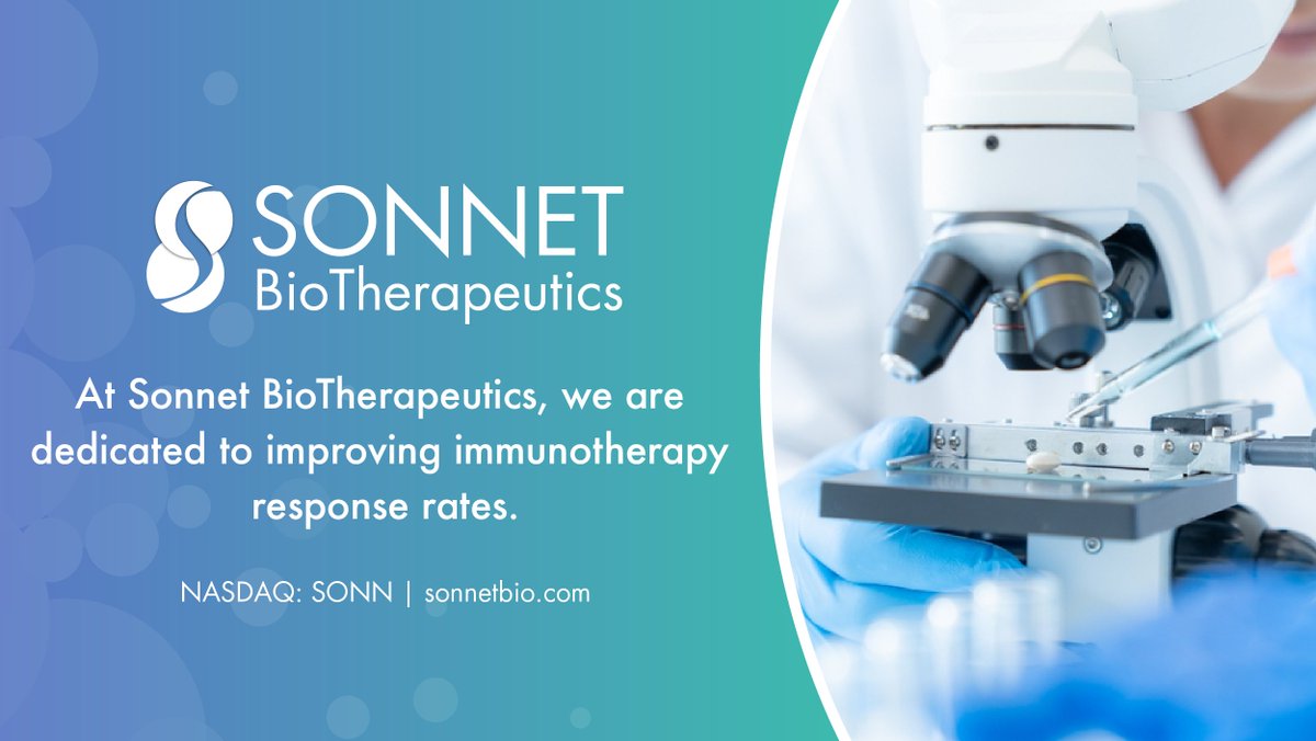 SonnetBio's tweet image. At Sonnet BioTherapeutics, we are dedicated to improving immunotherapy response rates.

bit.ly/3LAb18i 
$SONN #Oncology #SolidTumors