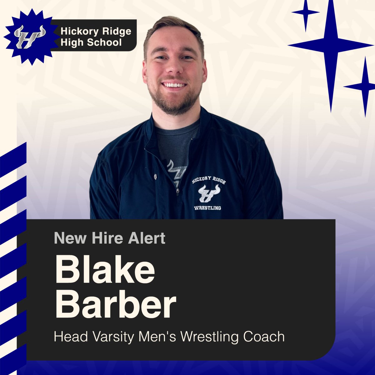 We would like to welcome our new Head Men's Wrestling Coach Blake Barber and his family.  Coach Barber will be taking over after serving as an assistant with our program for the last 5 years.  Excited to see him lead our program moving forward!

@hrhsboosters @cjemalhorton