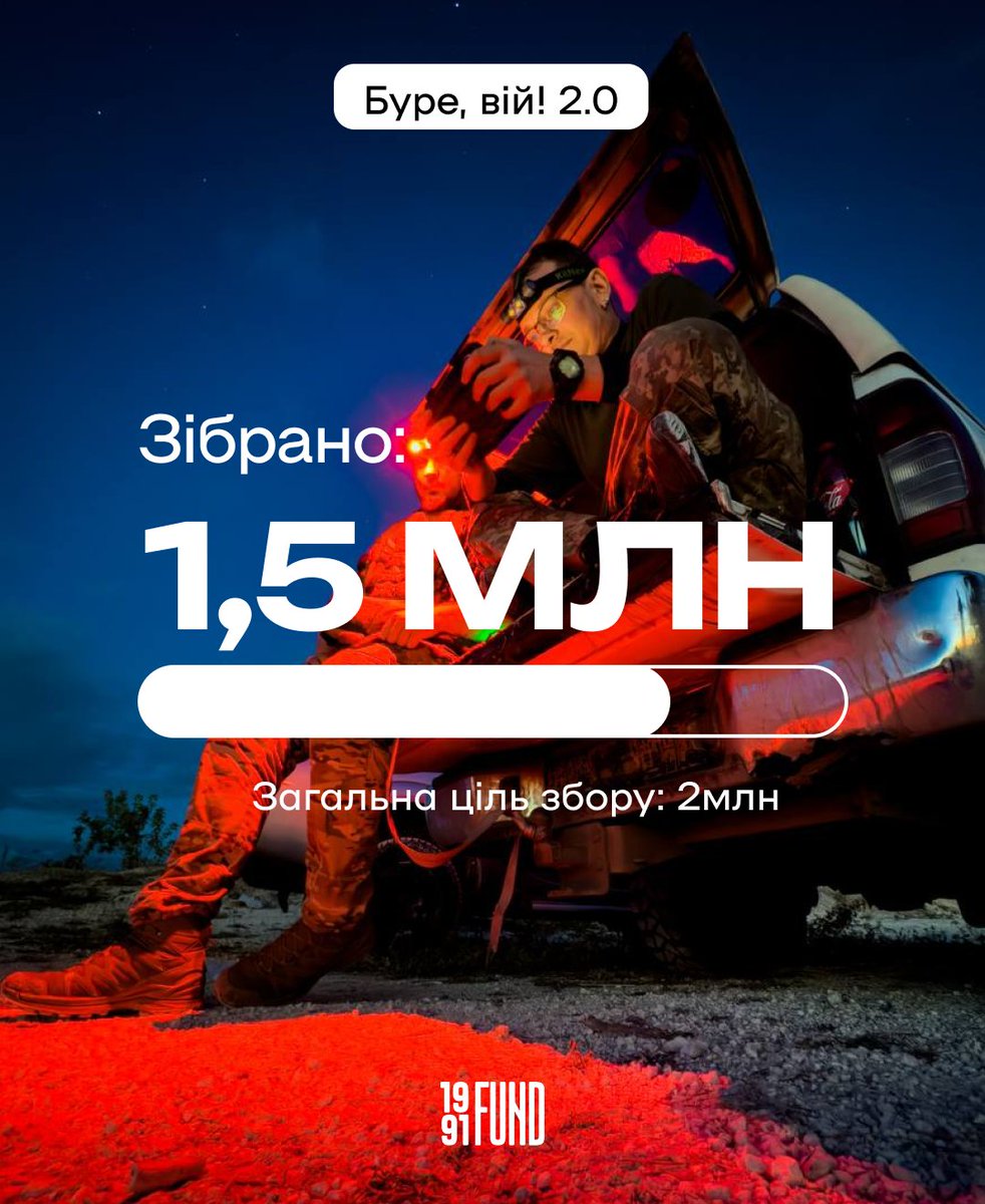 1991_fund's tweet image. Разом з @loo_ni_ зібрали 75% від мети збору проєкту «Буре, вій! 2.0»!💥
Зараз нам треба зробити останній ривок і ми шукаємо:
- 33 людини, які готові відкрити баночку по 3к для Буревію;
Якщо ви реді, то залишіть ваш улюблений смайлик в коментарі і ми вас знайдемо за цим таємним…