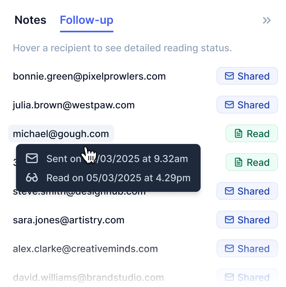 there_hq's tweet photo. Ever send a doc and wonder if it was actually read?

With @there_do, you’ll know:

✔️ Delivered
✔️ Opened
✔️ Read

(No logins. No sign-ups. Just signal over noise.)

Stop guessing. Start knowing 👉 https://t.co/00LF50U0xi https://t.co/tk0yDUfH0l