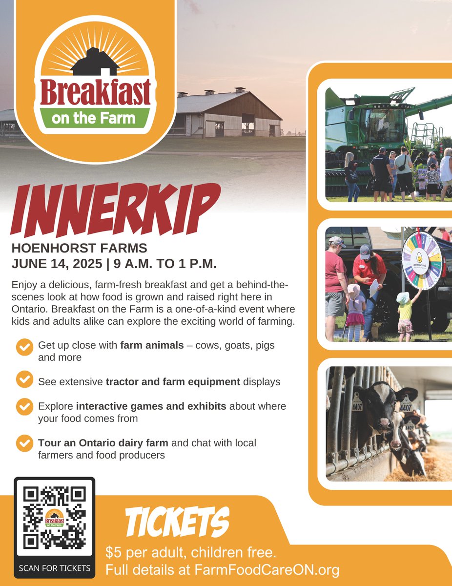 Join us at Hoenhorst Farms for Breakfast on the Farm. June 14, 2025 from 9 am to 1 pm. 
 
Check out this video for more information:  youtube.com/watch?v=HI8ZsJ…
 
#ontag #dairyfarming #udderlysafe #farmingsafe #farmfoodcareon #FarmAndFoodCareOntario #FarmFresh #SupportLocal