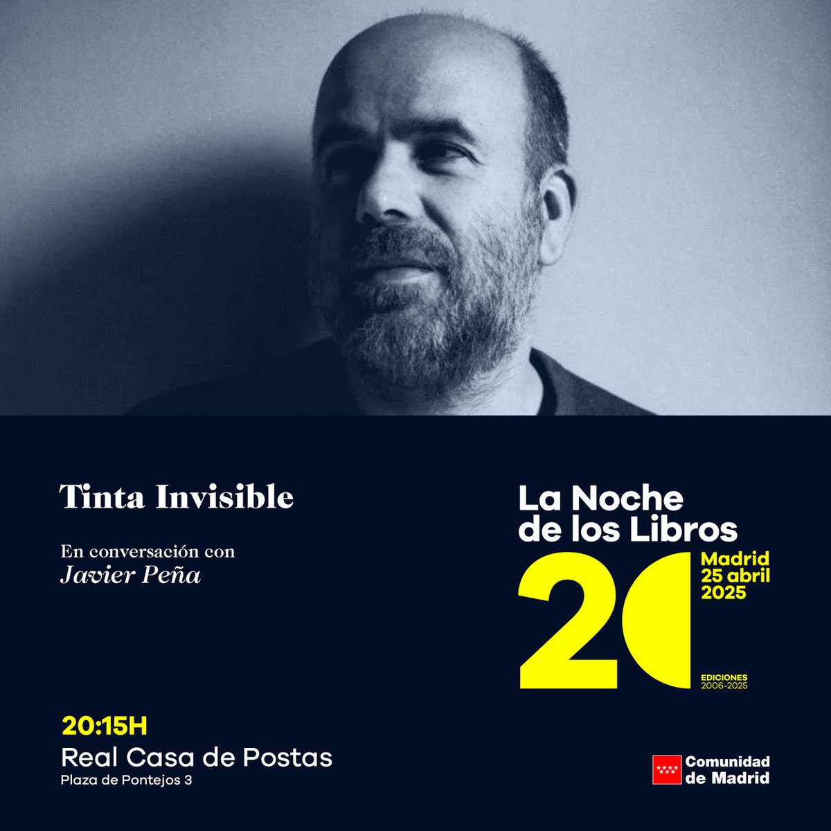 LaNochedelosLibros (@lanochelibros) on Twitter photo 🌗 Nacieron para la gloria pero sufrieron una vida llena de sinsabores.
<a href="/javierpenalopez/">Javier Peña López</a> creador del podcast #GrandesInfelices y de ‘Tinta invisible’ <a href="/BlackieBooks/">Blackie Books</a> nos descubre las desdichas de varios escritores brillantes.
+Info: c.madrid/lkcki10
#Los20deLNL 🌗 Nacieron para la gloria pero sufrieron una vida llena de sinsabores.
<a href="/javierpenalopez/">Javier Peña López</a> creador del podcast #GrandesInfelices y de ‘Tinta invisible’ <a href="/BlackieBooks/">Blackie Books</a> nos descubre las desdichas de varios escritores brillantes.
+Info: c.madrid/lkcki10
#Los20deLNL