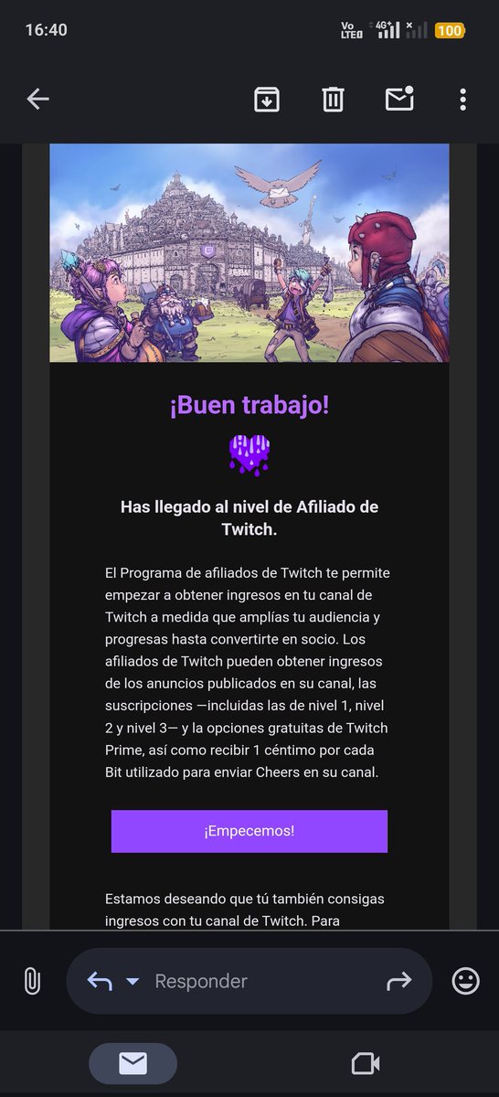 Y después de tanto tiempo, ya tengo el afiliado de Twitch 🥰🥰 #twitch <a href="/TwitchES/">Twitch ES</a>