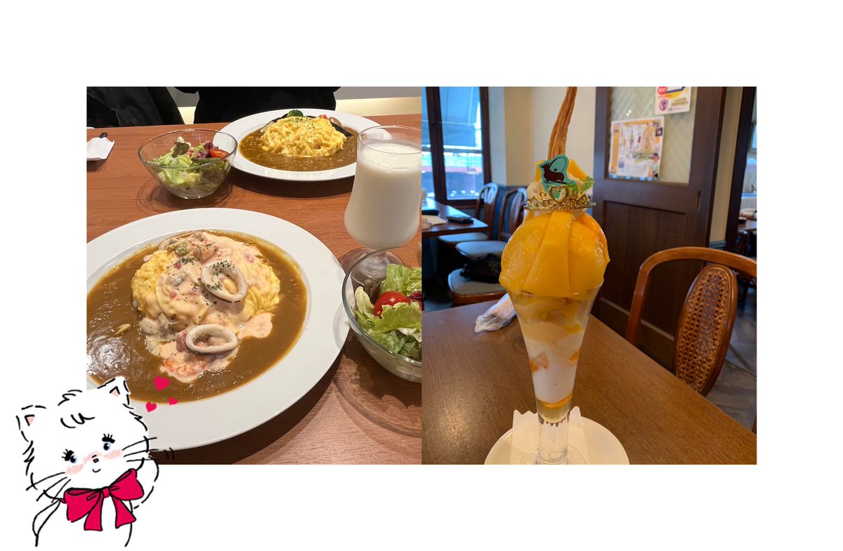 CURRY HOUSE CoCo ICHIBANYA WORLD🍛
                          と
Cafe de Lyonのフルーツパフェ🥭

どっちも美味しくて1つに絞れませんでした😋
#わぶどう愛知
#わぶらじ954