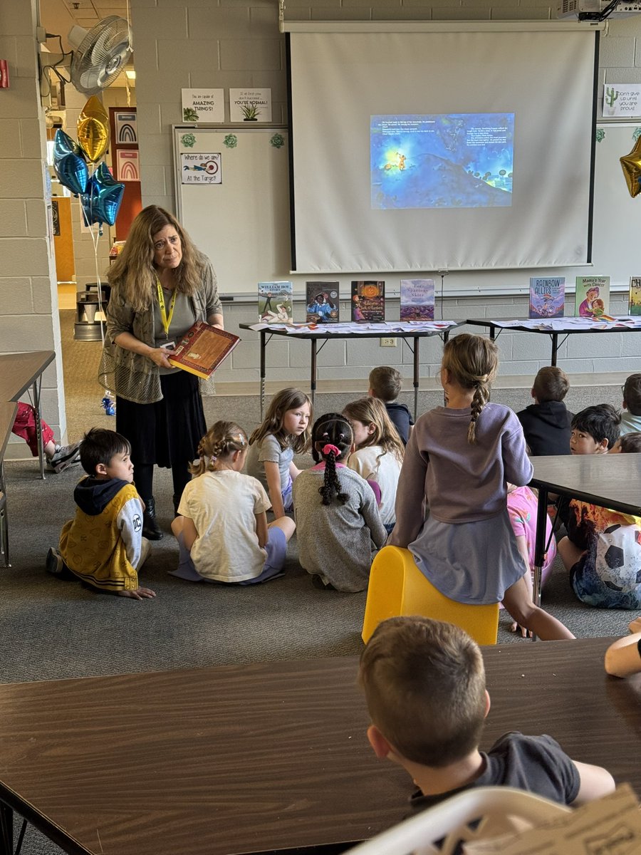 Thank you to our <a href="/LesterPTA/">Lester PTA</a> for bringing authors to Lester! The wonderful Nancy Churnin shared her great knowledge and books with our first graders! #dg58pride #LEchoosesHAPPY <a href="/cforzley/">Christina Forzley</a>