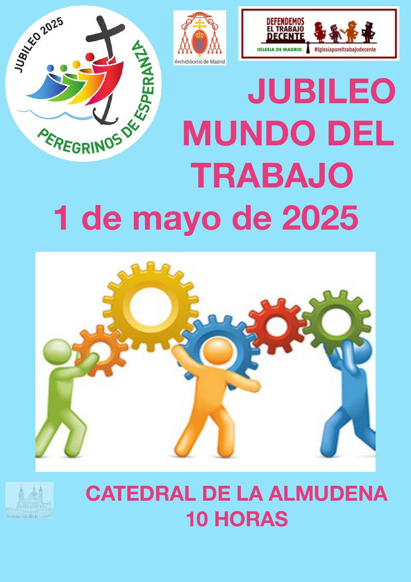 1º DE MAYO. EUCARISTÍA Y JORNADA JUBILAR DEL MUNDO DEL TRABAJO en nuestra <a href="/archimadrid/">Archidiócesis de Madrid</a> -&gt; pastoralsocialmadrid.com/jubileo-2025-e…
Materiales formativos y celebrativos - Carta circular de nuestra Pastoral del Trabajo - Manifiesto - Y más…
Nos unimos a las 10:00 en nuestra catedral.