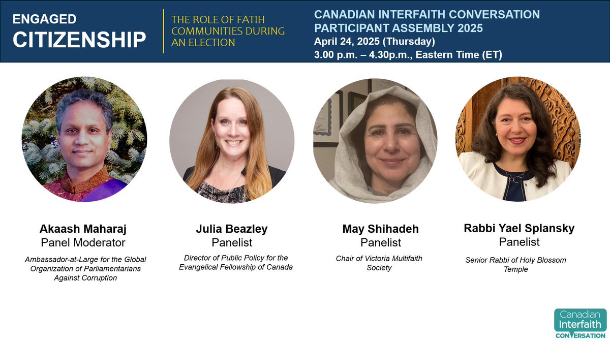 InterfaithConv's tweet photo. Join the Conversation
📅 Thursday, 24 April 2025
⏰ 15h00 EDT / 19h00 UTC
🔗 https://t.co/HtL3Oyg02v https://t.co/OtXzIxEA6G