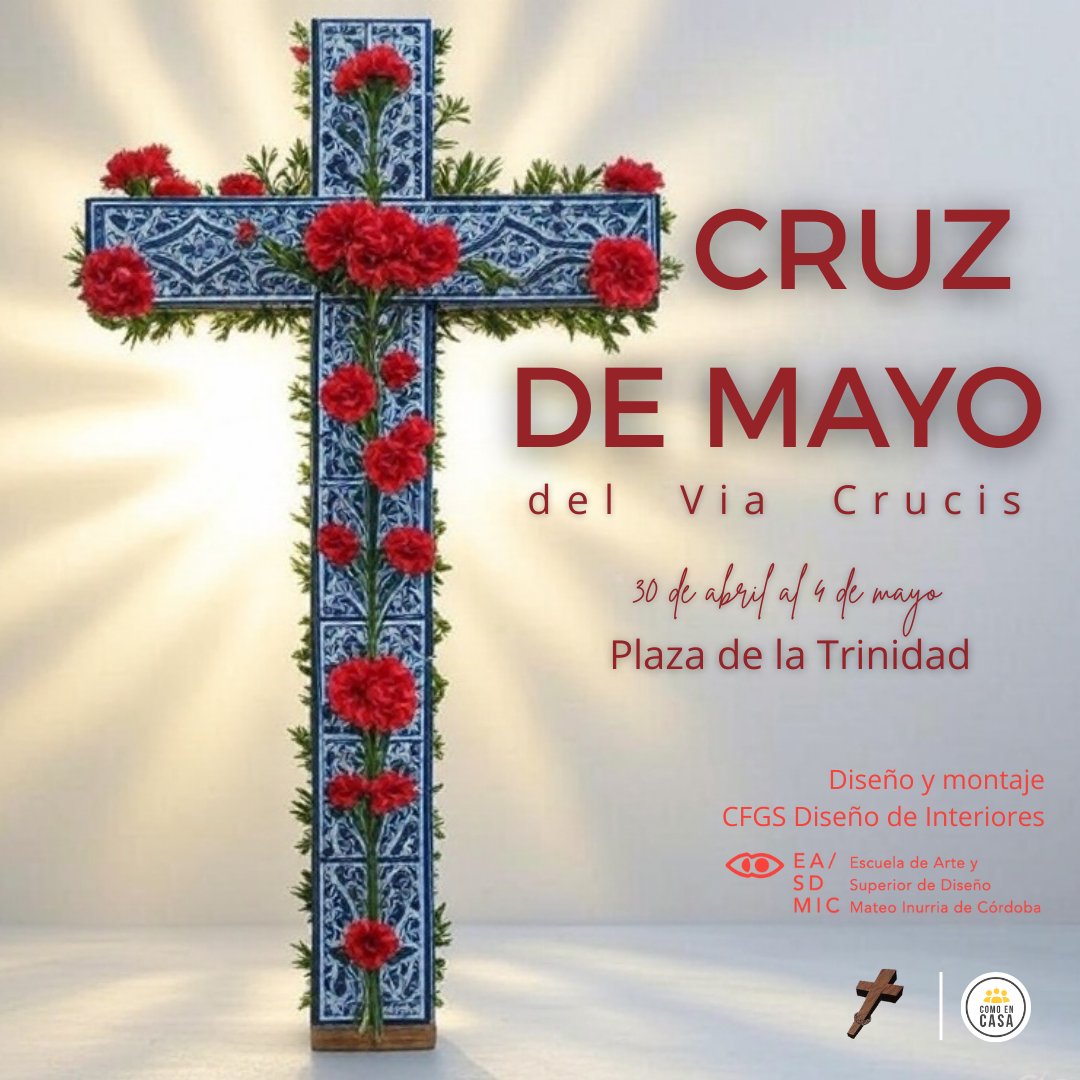 Hdad_Via_Crucis's tweet photo. 🟥ACTUALIDAD
¡Vente a la Cruz de Mayo del Via Crucis! 💃

del 30 de abril al 4 de mayo en la Plaza de la Trinidad, a favor de nuestra obra social "Como en Casa". Este año repetimos colaboración con la Escuela de Arte😎
¿Te lo vas a perder?

#YosoydelViaCrucis #Cordoba #Cordobaesp https://t.co/t8SC0ihc3z