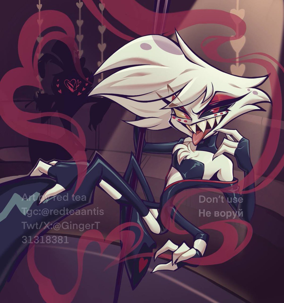 the spider is dancing ;)

#hazbinHotel #angelDust #hazbinFanart #Valentino #HazbinHotelValentino