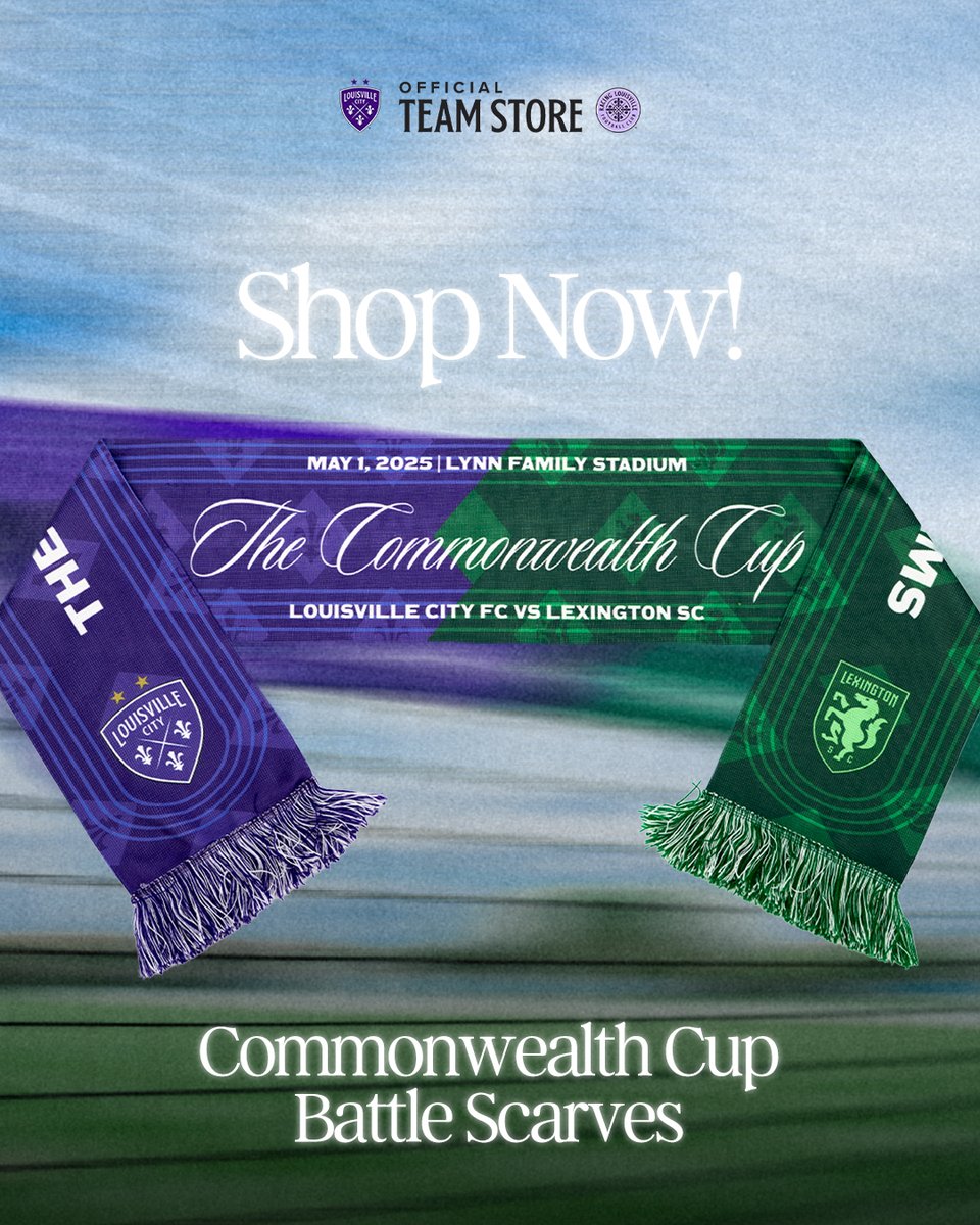 Gear up for the Commonwealth Cup🧣

Shop the exclusive Louisville City FC x Lexington SC battle scarf now 👉 tinyurl.com/553necvm