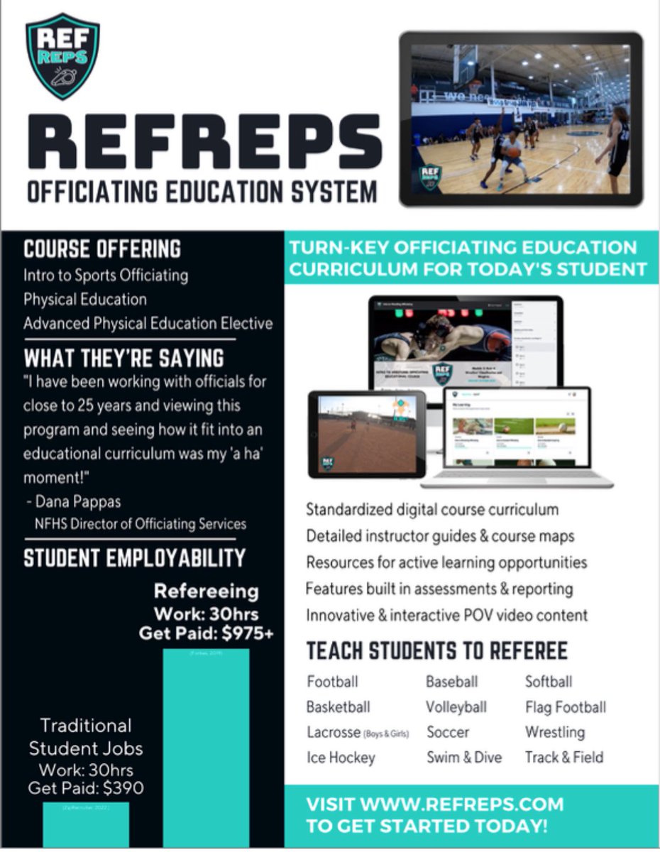 teamaisd's tweet image. #teamAISD through @AmarilloISD Virtual Summer Academy launches an officiating class to recruit & train the next generation of officials.
Officials are an essential part of middle school & high school sports!
@sandiefootball @THS_FB @PaloDuroDonsFB @CRockHorns @traceymorman