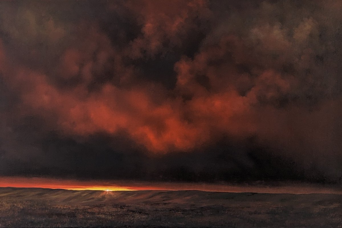 AmberBrunsart's tweet photo. My newest oil painting, 'The Day's End', What does everyone think? https://t.co/DJaHwYlu52