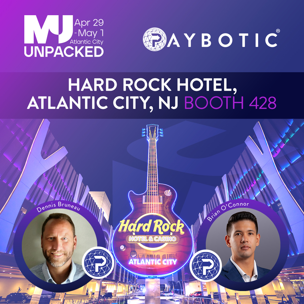 Headed to MJ Unpacked in Atlantic City? Make sure to stop by Booth 428! Brian and Dennis will be there representing Paybotic. Let’s connect and talk cannabis payment solutions. See you there!   #MJUnpacked