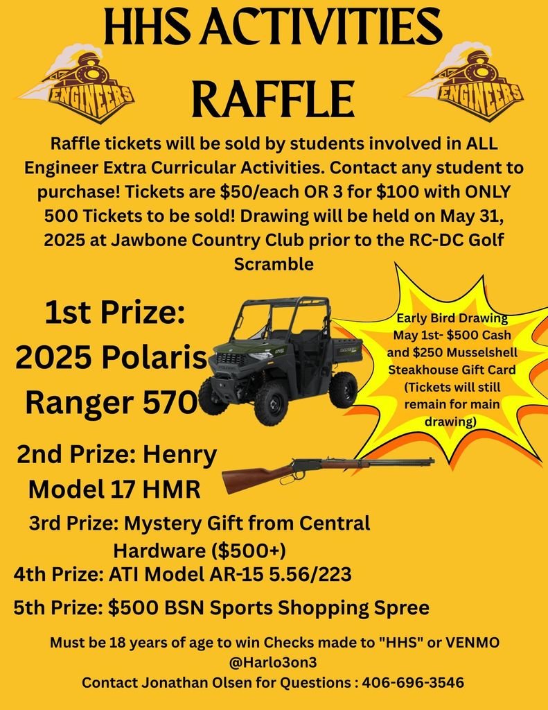 HarloEngineers's tweet photo. Get your Engineer Raffle Tickets today! Only 500 will be sold. 7 great opportunities to win!  #choochoo https://t.co/SoDpMRiMGW