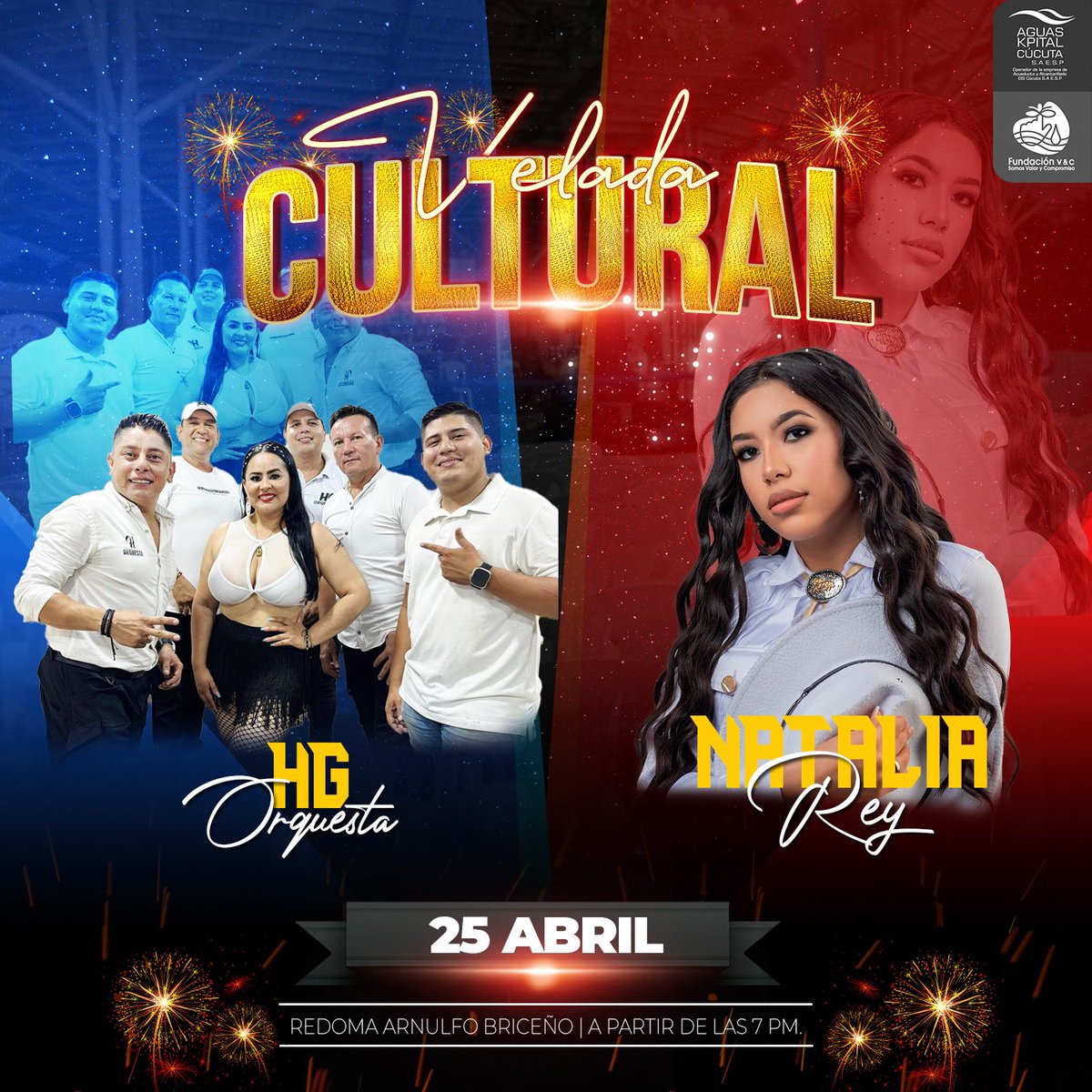 ¡Prepárate para vivir una noche inolvidable!
Este viernes, la Velada Cultural te espera con música, arte y mucho más. 🎷🎺🪇🎸

No faltes en la Redoma Arnulfo Briceño, desde las 7:00 p.m. 🎉🎊 

¡Te va a encantar!