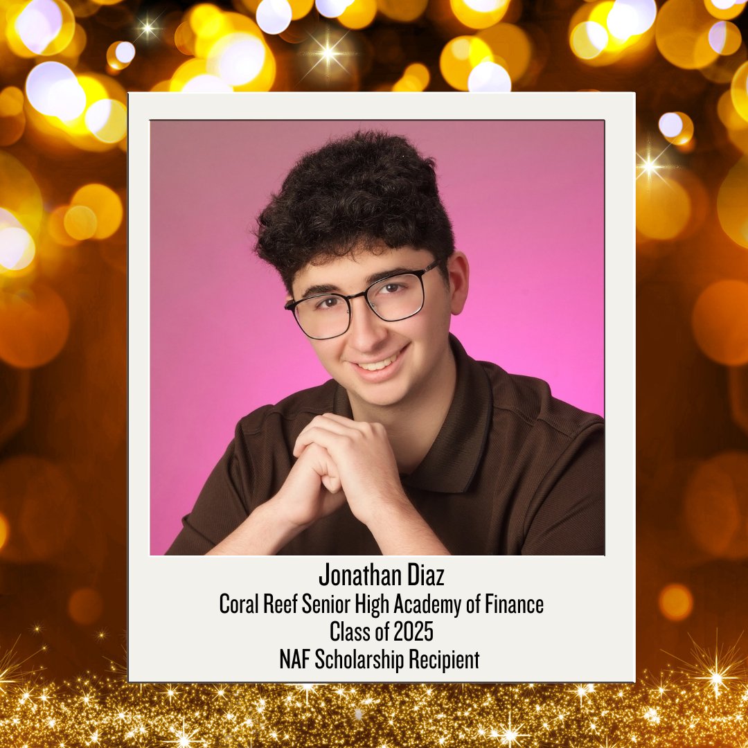 We are thrilled to announce that Jonathan Diaz, a standout student from <a href="/sr_reef/">Coral Reef Sr High</a>'s AOF, Class of 2025, has been named a recipient of the prestigious NAF Scholarship Program!  Jonathan will receive $1500 to support his college education.  #YourBestChoiceMDCP <a href="/NAFCareerAcads/">NAF</a>