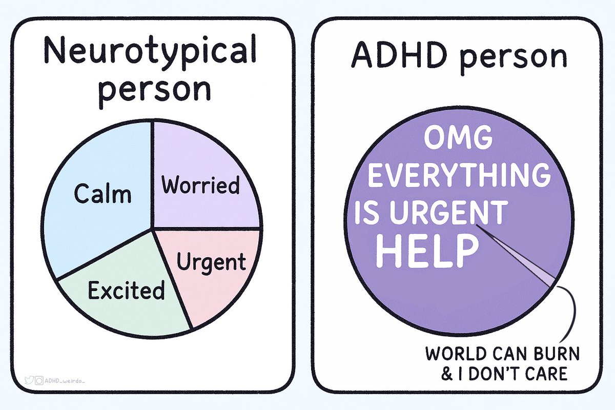 We don’t talk enough about how ADHD messes with emotions.

Every feeling is intense. Every moment feels big.
You don’t just care — you care so much it hurts.
Someone else’s pain becomes your own.
You drop everything to help, because the urgency is real.

But that urgency is