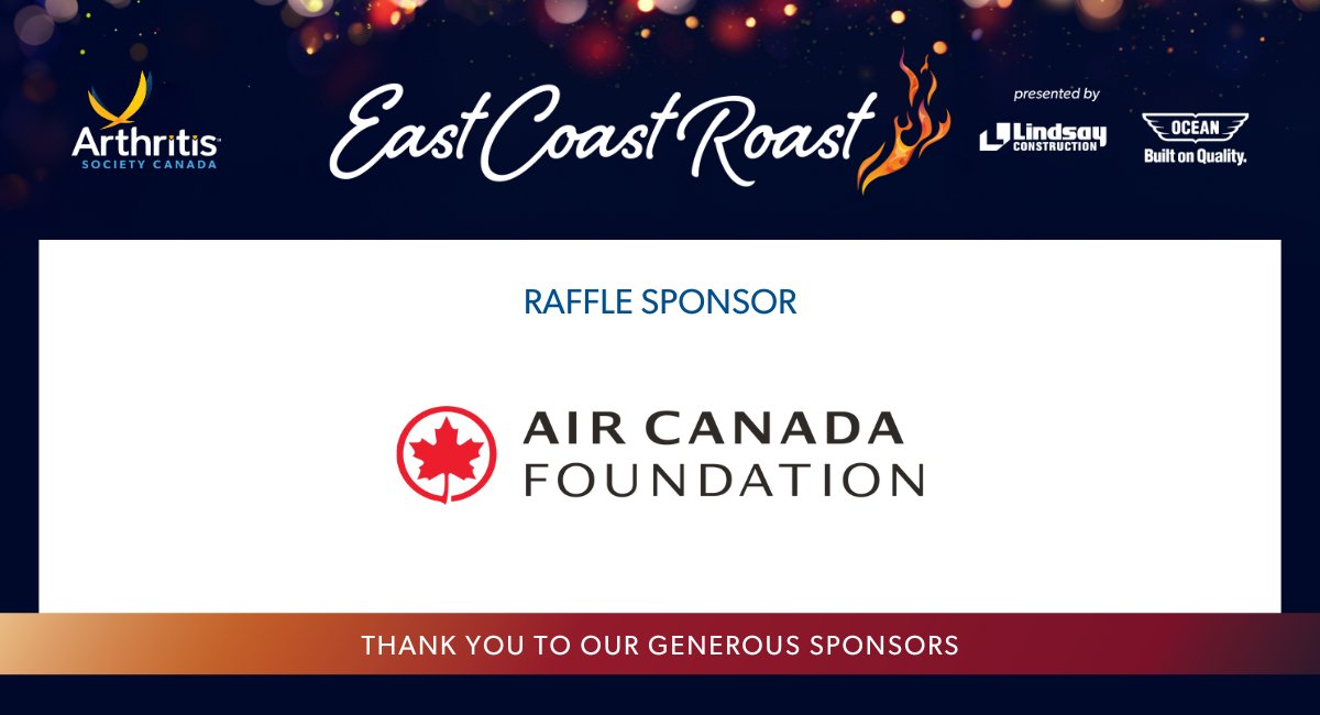 Arthritis Society Canada (@arthritissoc) on Twitter photo We want to thank the <a href="/AirCanada/">Air Canada</a> Foundation for their incredible support of East Coast Roast! Their generosity is helping us raise awareness & funds for those with arthritis & sending kids living with arthritis to Camp JoinTogether. #EastCoastRoast We want to thank the <a href="/AirCanada/">Air Canada</a> Foundation for their incredible support of East Coast Roast! Their generosity is helping us raise awareness & funds for those with arthritis & sending kids living with arthritis to Camp JoinTogether. #EastCoastRoast