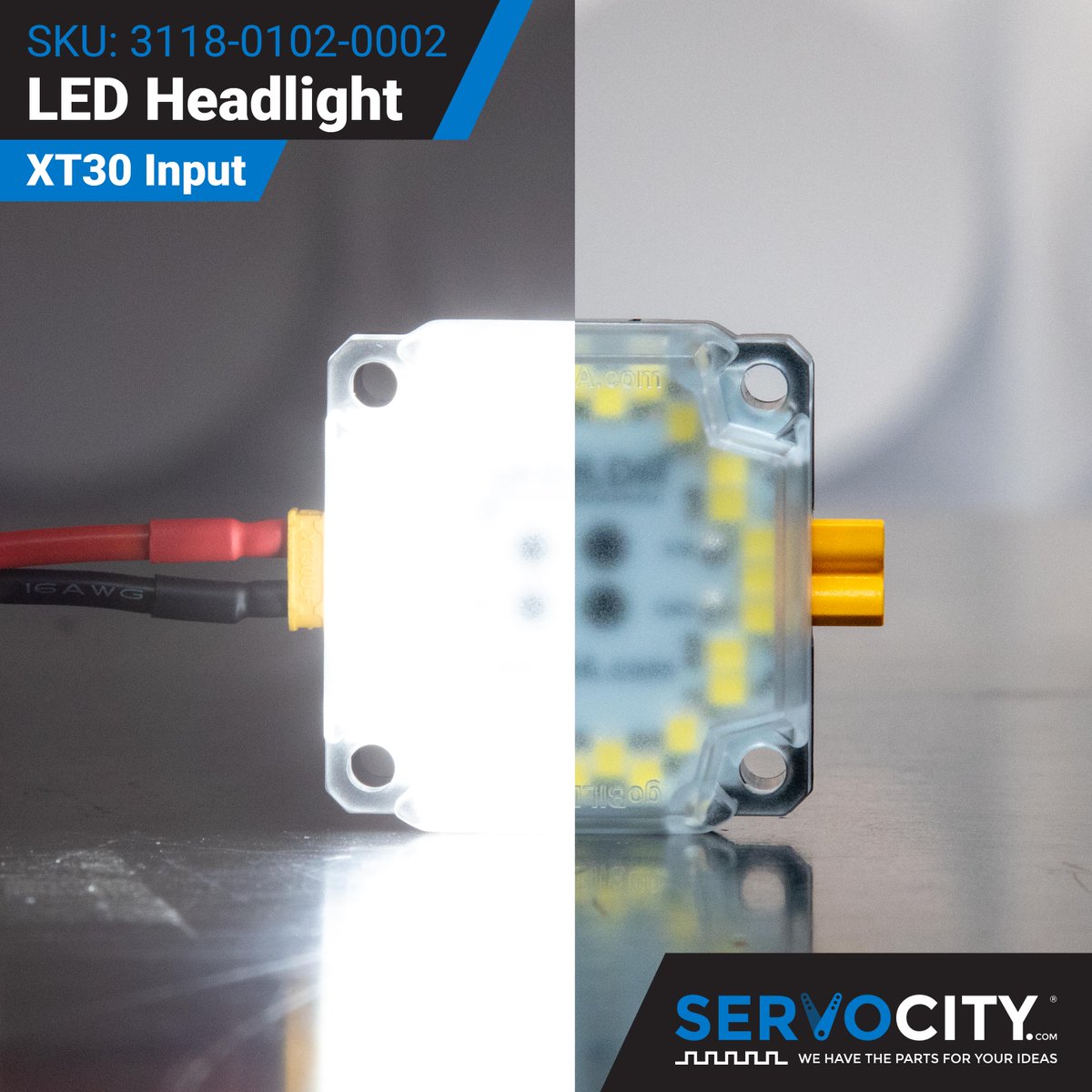 Light your way to brighter builds with the LED Headlight! It's a plug-and-play lighting solution that's easy to implement into your XT30 wiring setup via daisy-chainable connectors. It also rocks hex counterbores that provide for a one-tool installation!
servocity.com/led-headlight-…