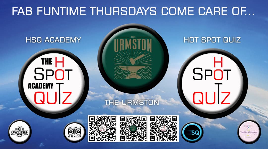 Hot Spot Quiz 1.4k (@hotspotquiz) on Twitter photo It's THURSDAY 24th April which means it's <a href="/TheUrmston/">The Urmston</a> <a href="/HotSpotQuiz/">Hot Spot Quiz 1.4k</a> Night Powered by <a href="/SpeedQuizzing/">SpeedQuizzing</a> & Hosted by Quizmaster <a href="/DaveDDecks/">DJ Dave Bradley ππΊπ¦π</a> Bradley π€π€©ππ²
Every Thursday from 8:00pm we invite you all to join us on our FREE to PLAY Hot Spot Quiz. It's a Smartphone Quiz that offers It's THURSDAY 24th April which means it's <a href="/TheUrmston/">The Urmston</a> <a href="/HotSpotQuiz/">Hot Spot Quiz 1.4k</a> Night Powered by <a href="/SpeedQuizzing/">SpeedQuizzing</a> & Hosted by Quizmaster <a href="/DaveDDecks/">DJ Dave Bradley ππΊπ¦π</a> Bradley π€π€©ππ²
Every Thursday from 8:00pm we invite you all to join us on our FREE to PLAY Hot Spot Quiz. It's a Smartphone Quiz that offers