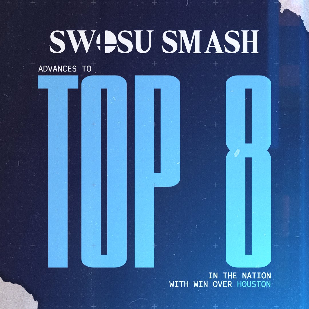 🚨 Playoff Update! 🚨

This Tuesday, SWOSU Super Smash Bros. punched their ticket to the Top 8 in the nation with a huge playoff win over the University of Houston! 🔥💪