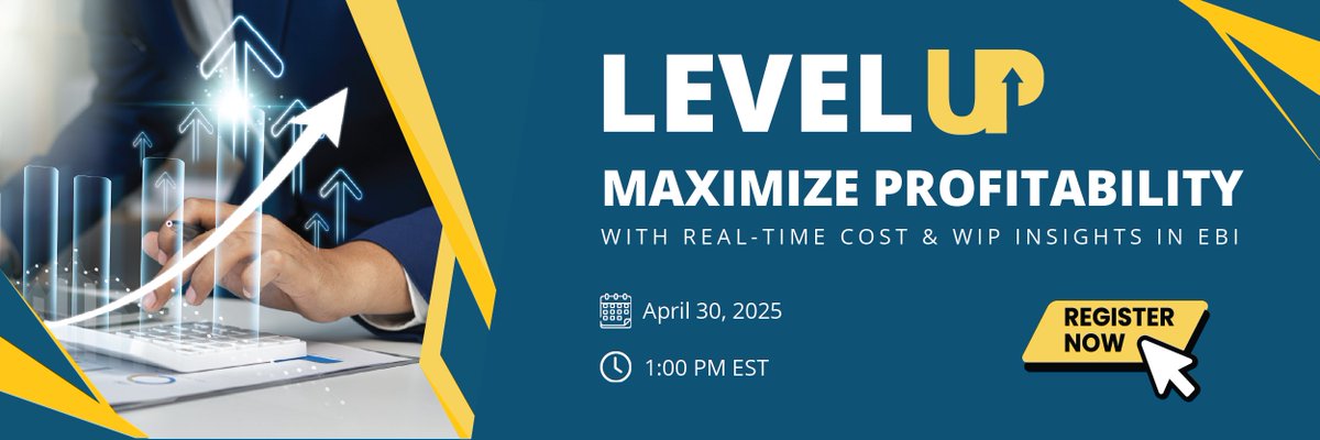 JonasSoftware's tweet image. Struggling to keep projects profitable? 📉
Join our webinar to see how Jonas’ EBI tool gives you real-time insights into job costs, WIP, and budget performance—so you can make smarter decisions, faster.
🔗 LINK IN COMMENTS TO REGISTER 🔽
#ConstructionSoftware #WIP #JonasSoftware