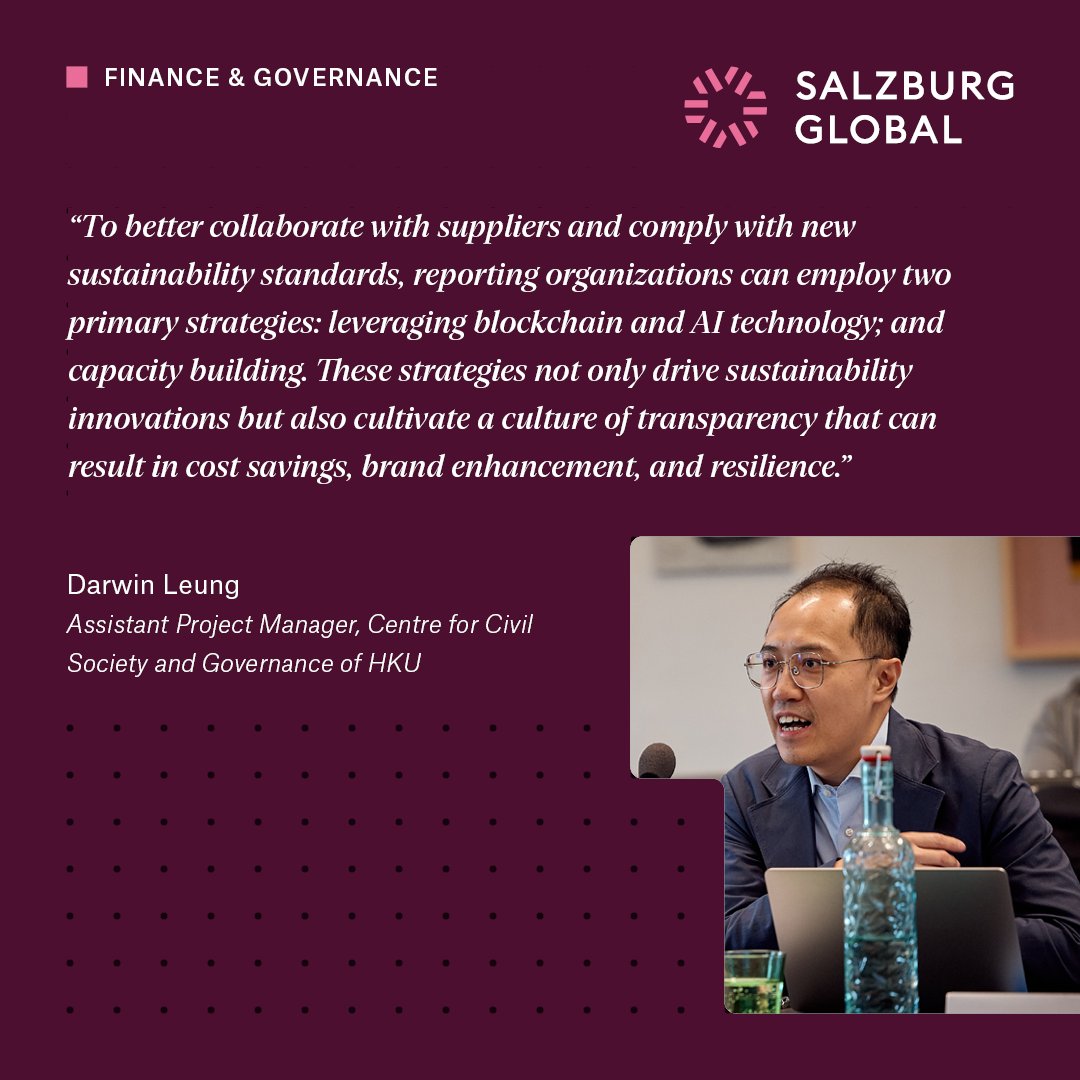 Building a sustainable future starts with the right strategies.⚡

Our Fellow, Darwin Leung, explores how blockchain, AI, and capacity building can drive innovation and resilience.

#SalzburgGlobal #CorpGov #InnovationForSustainability