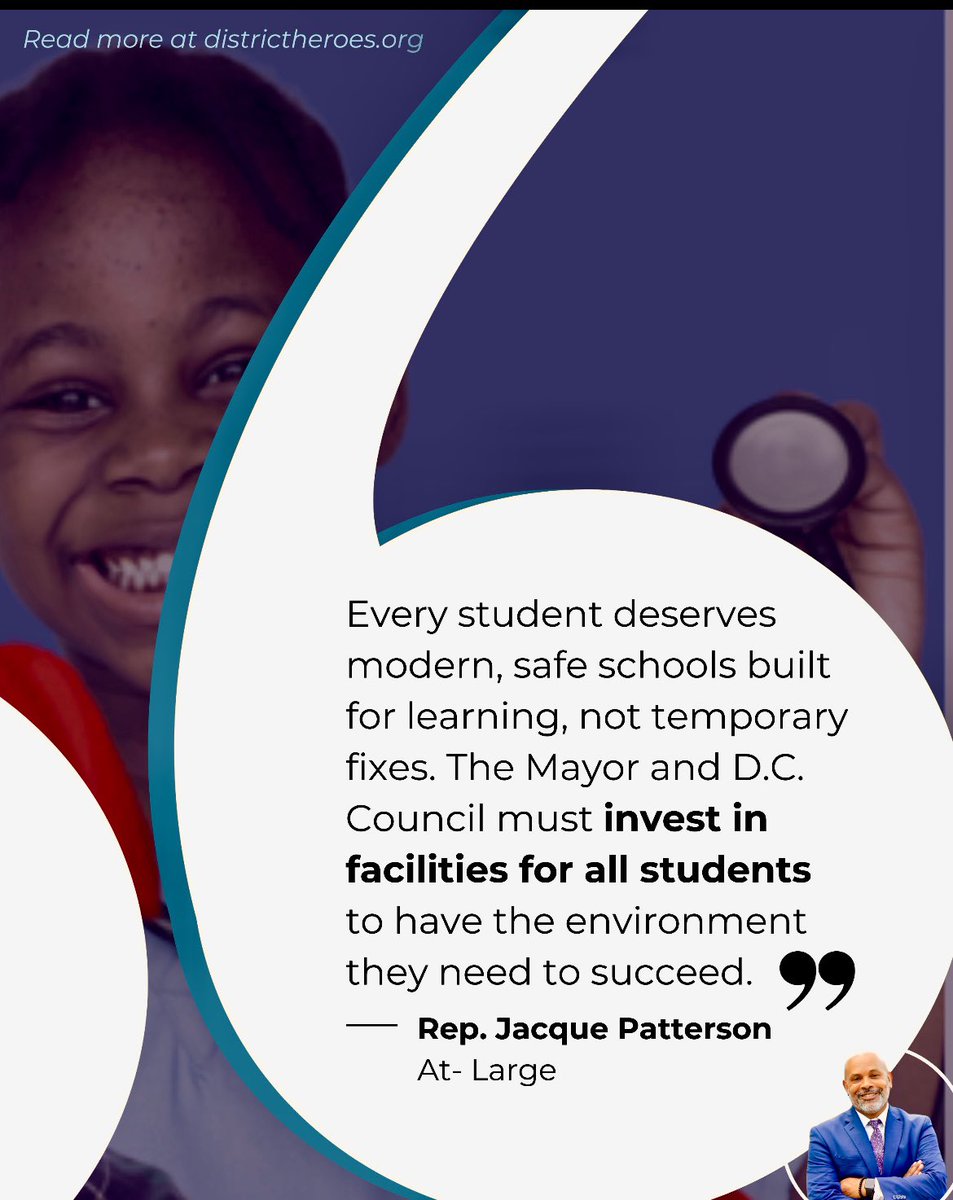 Let’s make sure we prioritize our students and educators learning environment in this year’s budget! That means fully funding planned <a href="/DCDGS/">DC Department of General Services</a> modernization for <a href="/dcpublicschools/">DC Public Schools</a> and commitment to the facilities allotment for <a href="/dcpcsb/">DC PCSB #DCCharterProud</a> schools!  
<a href="/MayorBowser/">Mayor Muriel Bowser</a>  
<a href="/EdReformNowDC/">Education Reform Now DC</a>