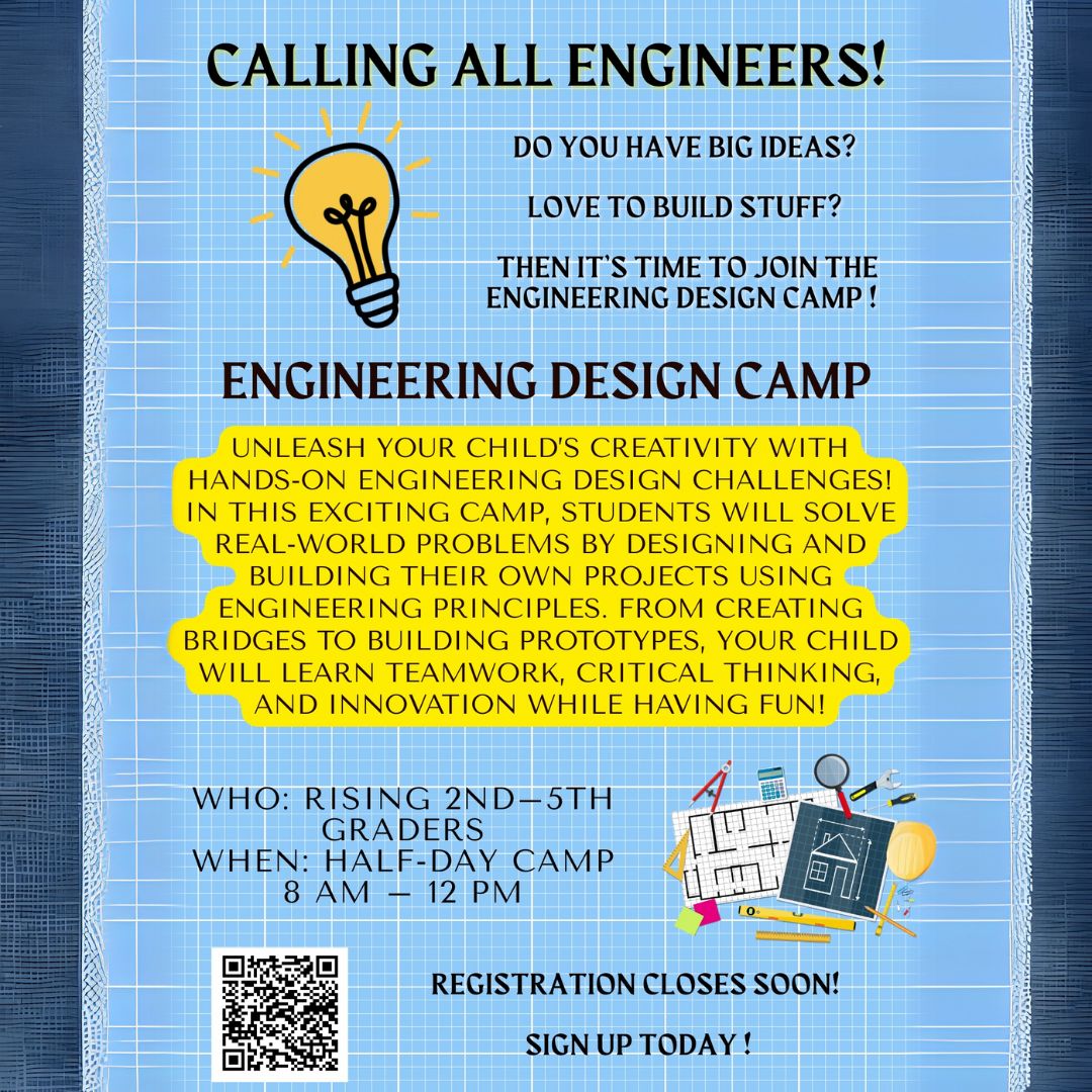 FSAPrivate's tweet image. 🚨 Calling All Young Engineers! 🚨

Is your child full of big ideas and a love for building? Then the Engineering Design Camp is the place to be this summer! 🛠💡

🕗 Half-day camp | 8AM–12PM
📅 Spots are limited—registration closes soon!
