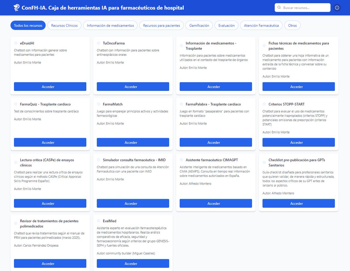 📢 ¿Conoces recursos que utilicen IA (o que se hayan desarrollado con IA) que sean de interés en la práctica diaria de un farmacéutico de hospital?

👇👇

acortar.link/l1Iv16