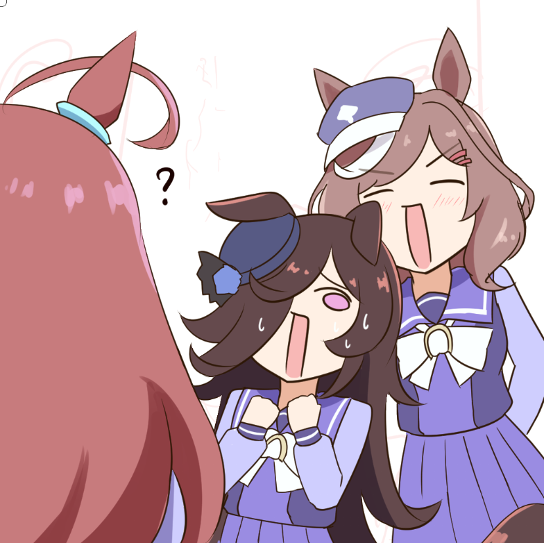 マチカネタンホイザ(ウマ娘) ,ミホノブルボン(ウマ娘) ,ライスシャワー(ウマ娘) 「明日の朝のライスとブルボン予告 」|キムキム🜸新刊メロブ委託中のイラスト