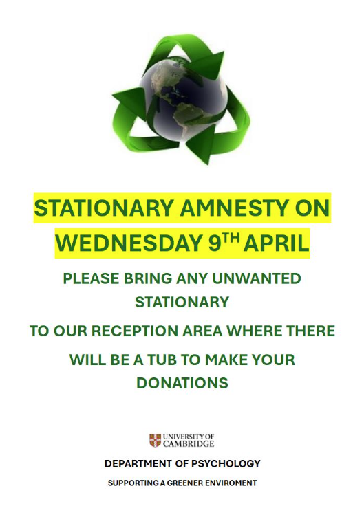 CambPsych's tweet image. 📦🌍 A big thank you to everyone who took part in our Stationery Amnesty! We've collected a fantastic range of items to be reused and rehomed—reducing waste and supporting sustainability in the Department. 💚
#GreenImpact @CambridgeSust @cambridgesust @CUsustainabilityteam